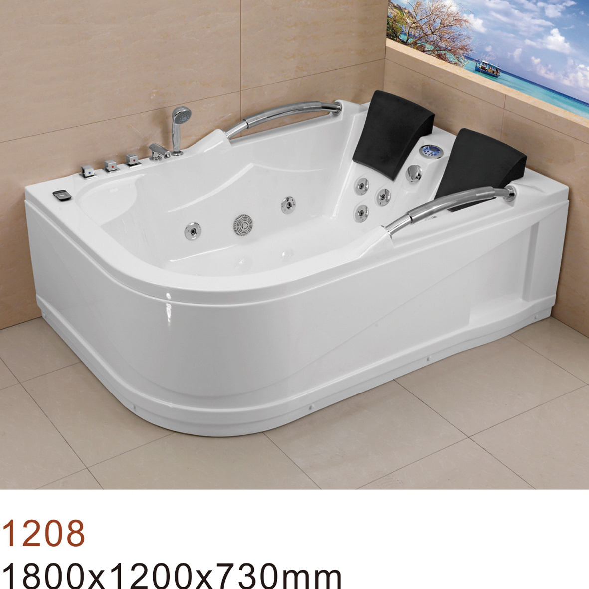 Air jet bubble corner bathtub hydro quality luxury cheap spa whirlpool bathtub