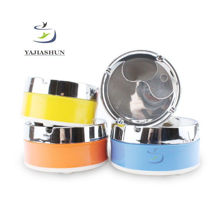 Hot Selling Colorful Plastic Portable Led Ashtray, Stainless Steel Indoor Ashtray Custom Logo