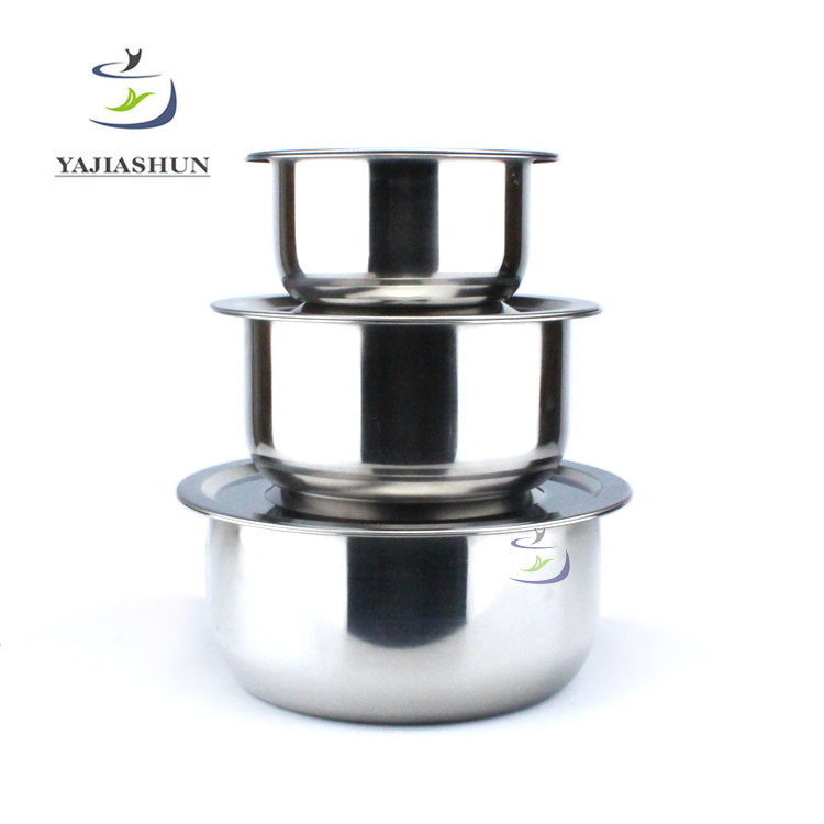 6PCS Professional Stainless Steel Thailand Curry Cooking Pot Set With Lid Stainless Steel Soup Bowls Cookware Set