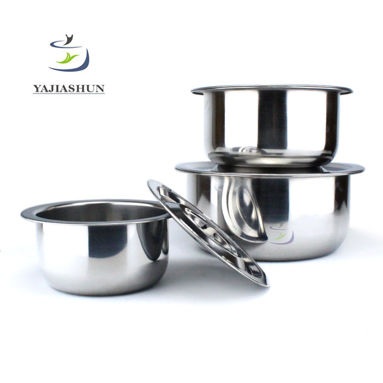 6PCS Professional Stainless Steel Thailand Curry Cooking Pot Set With Lid Stainless Steel Soup Bowls Cookware Set