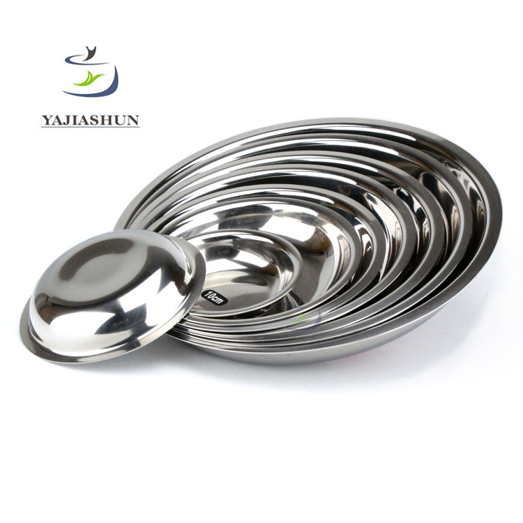 Factory Wholesale New Style Round Deep Dishes & Plates Stainless Steel Dish Food Plate