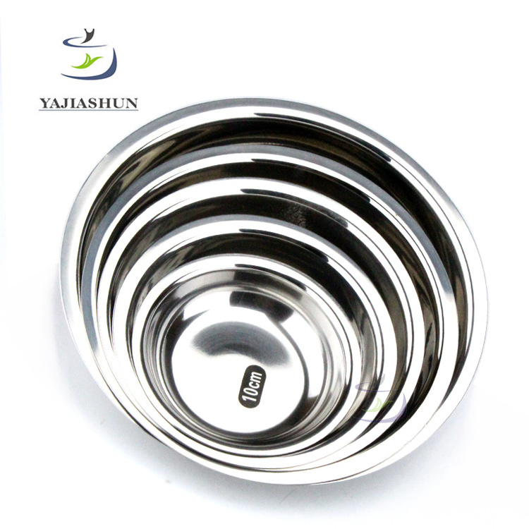 Factory Wholesale New Style Round Deep Dishes & Plates Stainless Steel Dish Food Plate