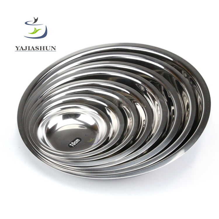 Factory Wholesale New Style Round Deep Dishes & Plates Stainless Steel Dish Food Plate