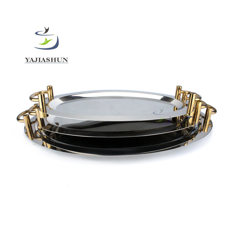 Restaurant Oval Stainless Steel Mirror Food Serving Tray With Good Quality Fruit Dishes & Plates