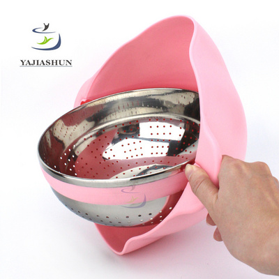 Mini Stainless Steel Colander Plastic Strainer Colander Basket For Washing Fruit Vegetable