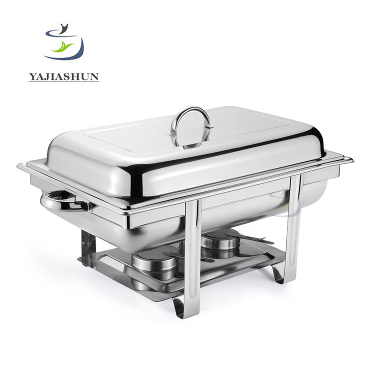 Wholesale chafing dish rectangle buffet food warmer stainless steel chafing dishes for hotels and restaurants