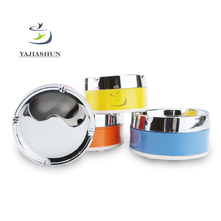 Hot Selling Colorful Plastic Portable Led Ashtray, Stainless Steel Indoor Ashtray Custom Logo