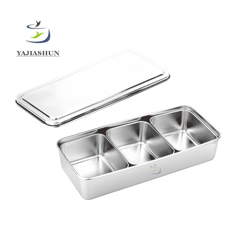 Japanese style kitchen canister stainless steel condiment storage containers seasoning spice box