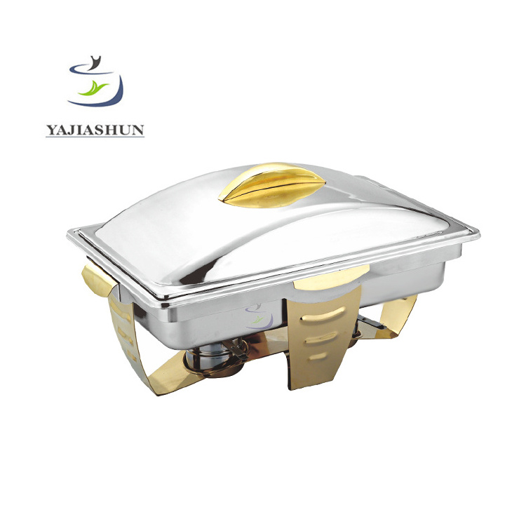 Stainless Steel Hanging Lid Cover Chafing Dish Buffet Golden Metal High Quality Cheap Chafing Dish Buffet Food Warmer Set