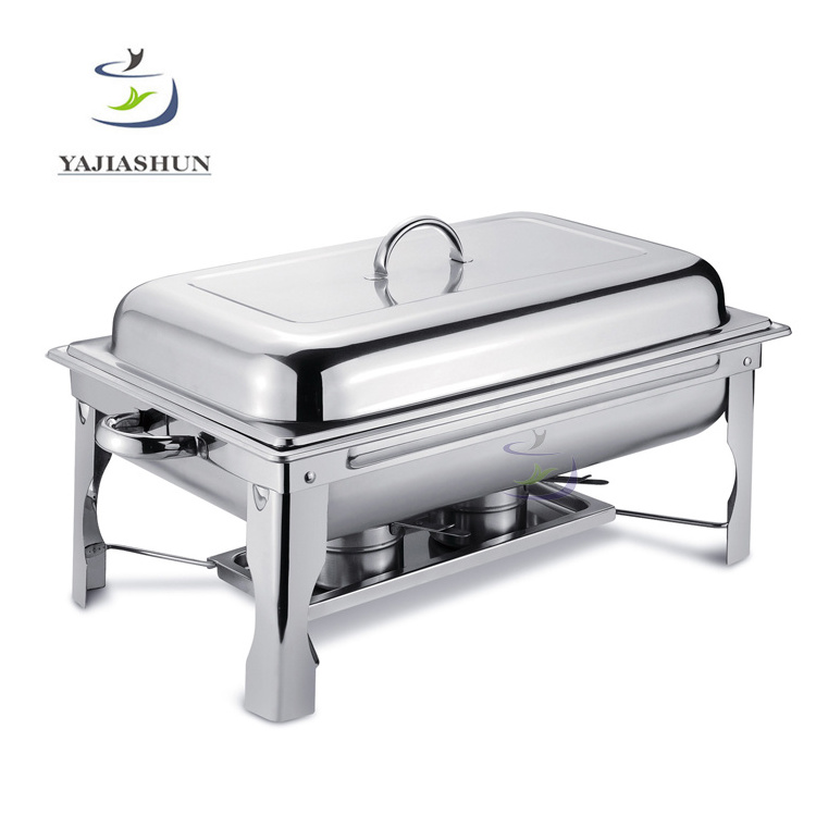 Wholesale chafing dish rectangle buffet food warmer stainless steel chafing dishes for hotels and restaurants