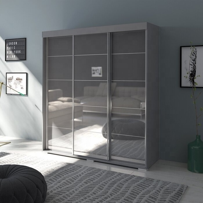 3 sliding doors modern high gloss simple wardrobe designs