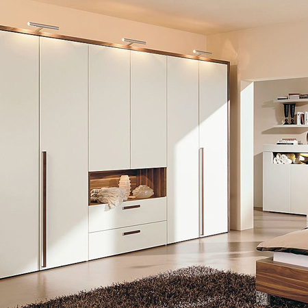 Simple design high gloss lacquer MDF 6 doors bedroom wardrobe cabinet