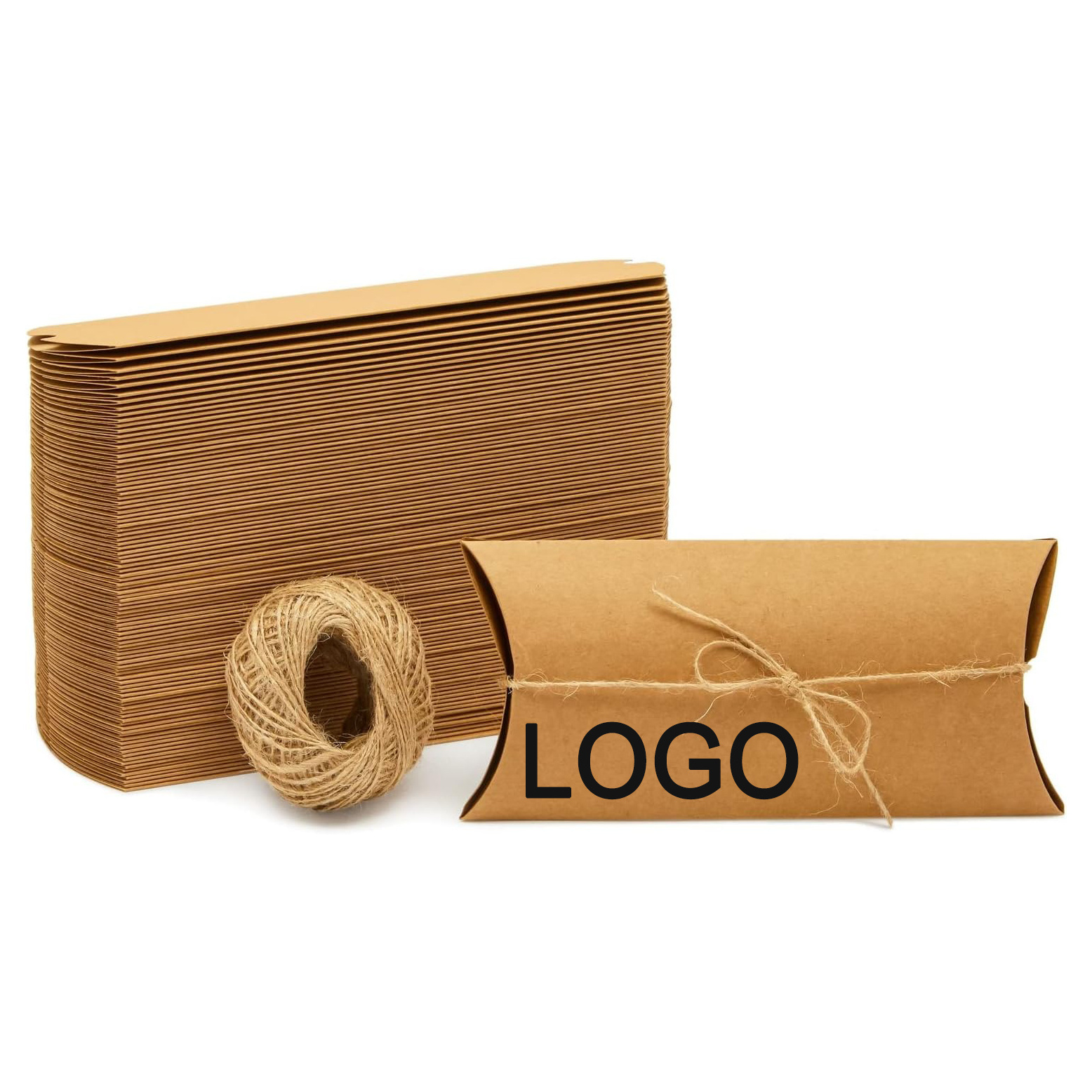 DIY treats candy handmade gifts foldable box packaging Rectangular custom logo kraft Burrito food Pillow paper box