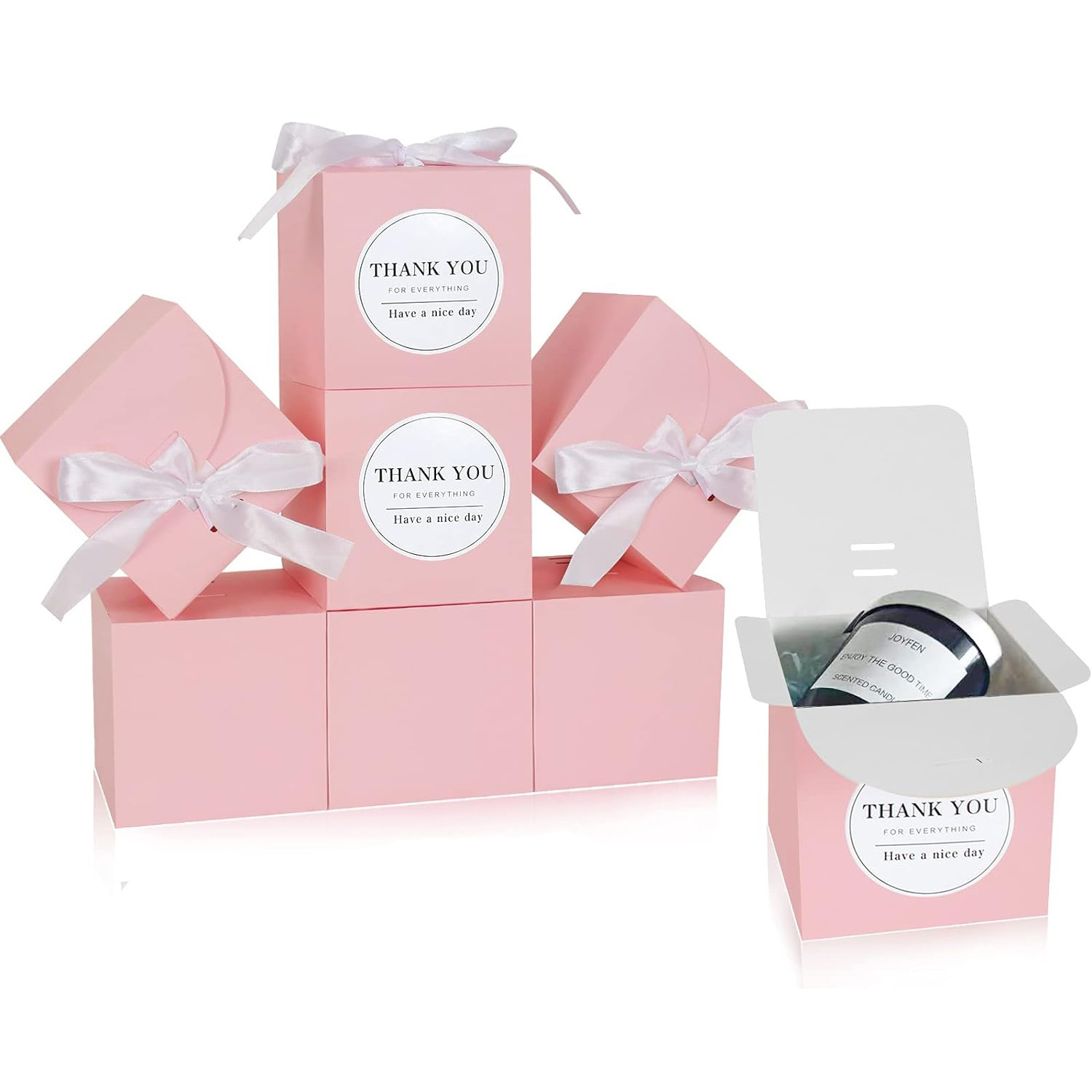 Pink wedding party favors Delicate candy birthdays Valentine's Day gift Small packaging candle box custom Party gift box