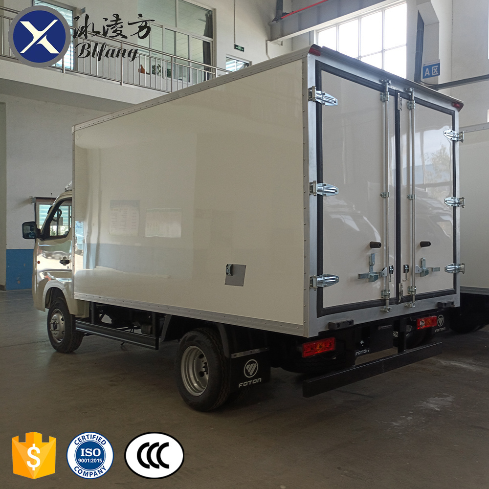 Foton 4x2 1T Mini gasoline Refrigerator Truck customization transport vegetable Meat egg freezer Refrigerated truck For Sale