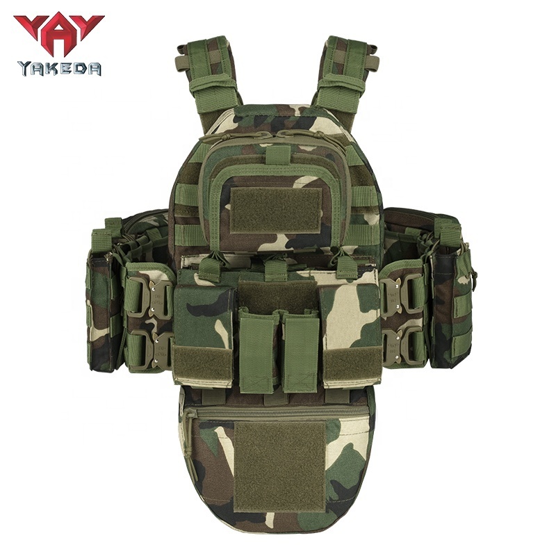 YAKEDA Wholesale Camouflage Woodland OCP Molle Chaleco Tactico Plate Carrier Tactical Vest with Crotch Protection