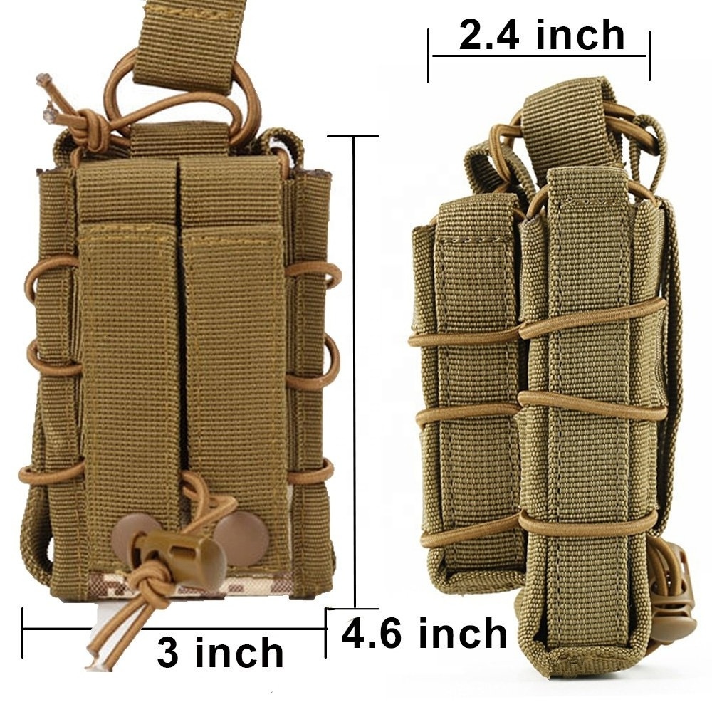 YAKEDA Single double Kangroo Clip tactico Molle Elastic Mag Tactical Magazine Pouch