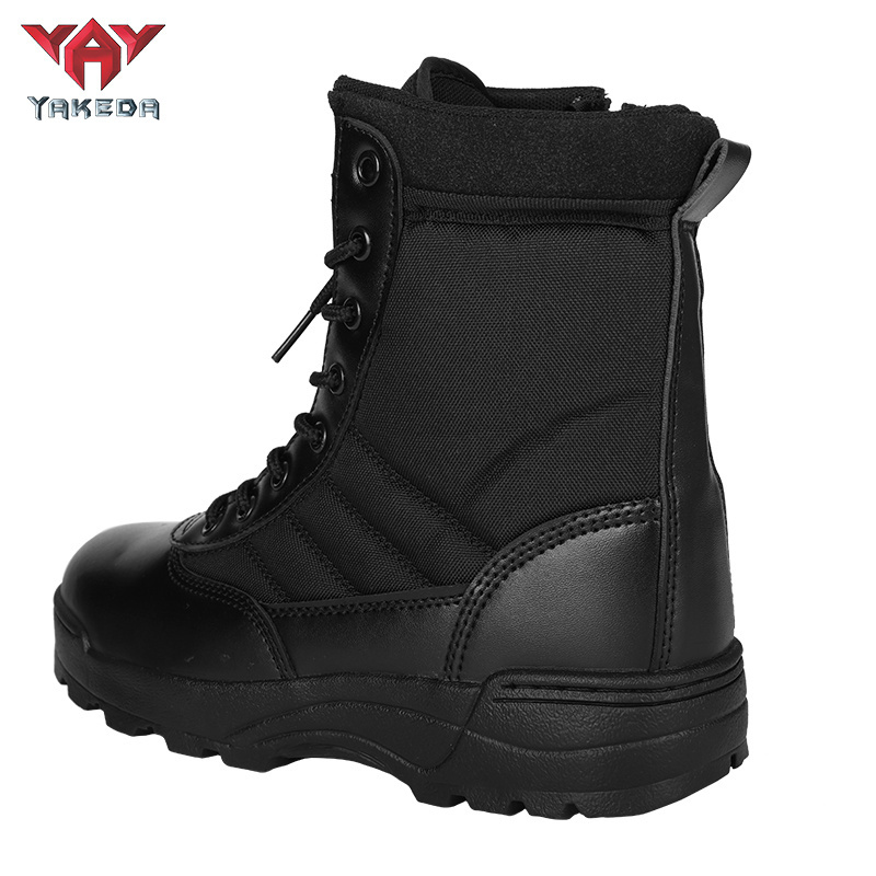 YAKEDA Botas De Cuerotactico Outdoor Hiking High-tops Waterproof Anti-slip Tactical Boots Steel Toe Men Shoes Combat Boots