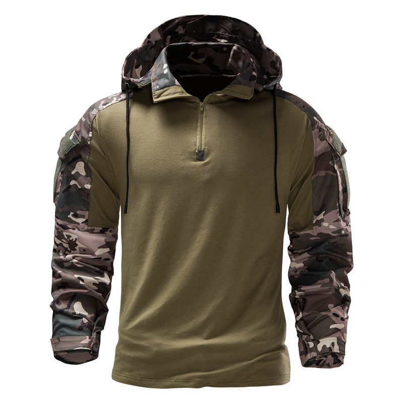 Yakeda Men Pullover Hoodies Sweatshirt Combat Training Vest Camouflage t-shirt Jacket Tactical Hoodies