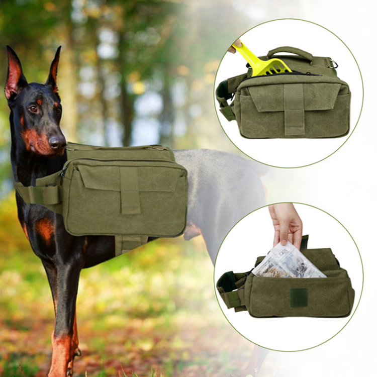 YAKEDA Dog Saddle Bags Hunting Walking Dog Harness Medium Large Outdoor Heavy Carrier Pouches Self Tactical Vest for Dog