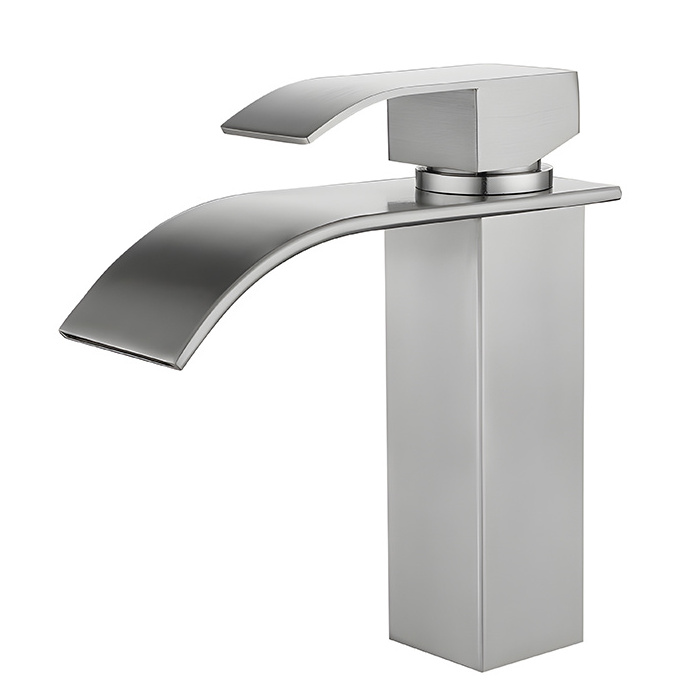 Waterfall Bathroom Basin Faucet Stainless Steel Wash Basin Faucet Waterfall Faucet Bathroom