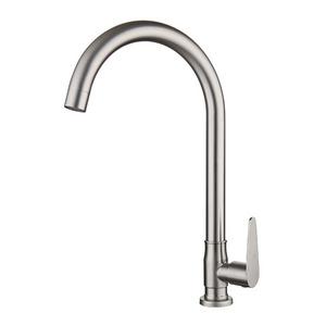 Factory Price Household Kitchen Sink Hot and Cold Water Stainless Steel Gooseneck  Kitchen Basin Faucet