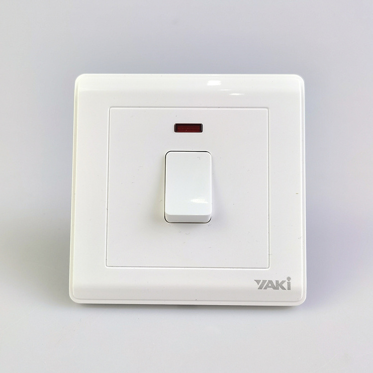 YAKI White Water Heater Switch Very Popular High Power Control Air Conditioner Water Heater Switch UK Standard 20A Wall Switch