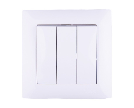 YAKI Brand CE Decorative Outlets And Switches European Standard Modular Switch Plates 3 Gang 3 Way 2 Way Wall Light Switch