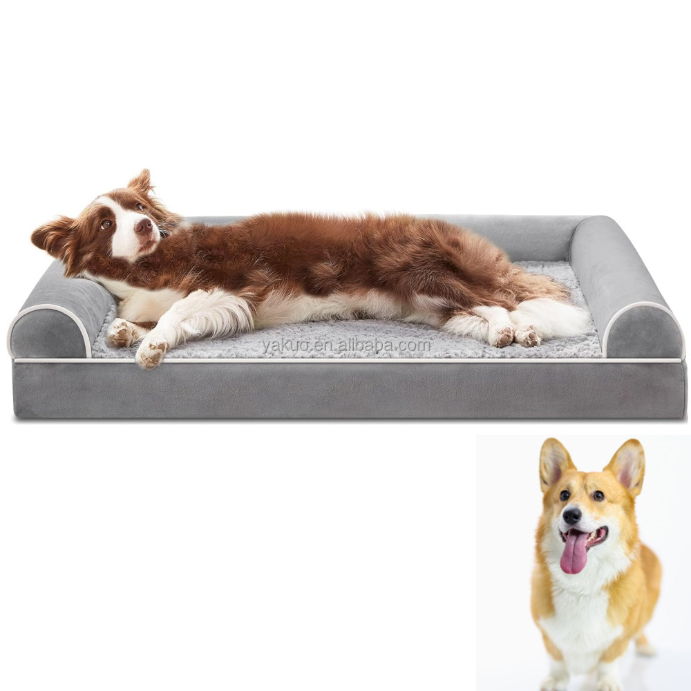 Egg Crate Foam Dog Bed for Large Dogs U Shaped Orthopedic Dog Beds with Removable Washable Cover