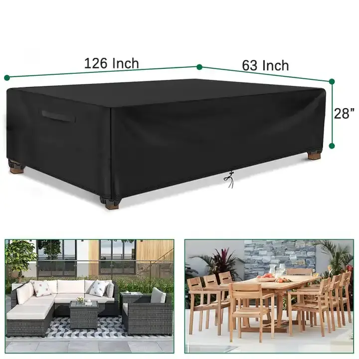 customized Waterproof Dust-proof Black Oxford Outdoor Patio outdoor furniture covers winter