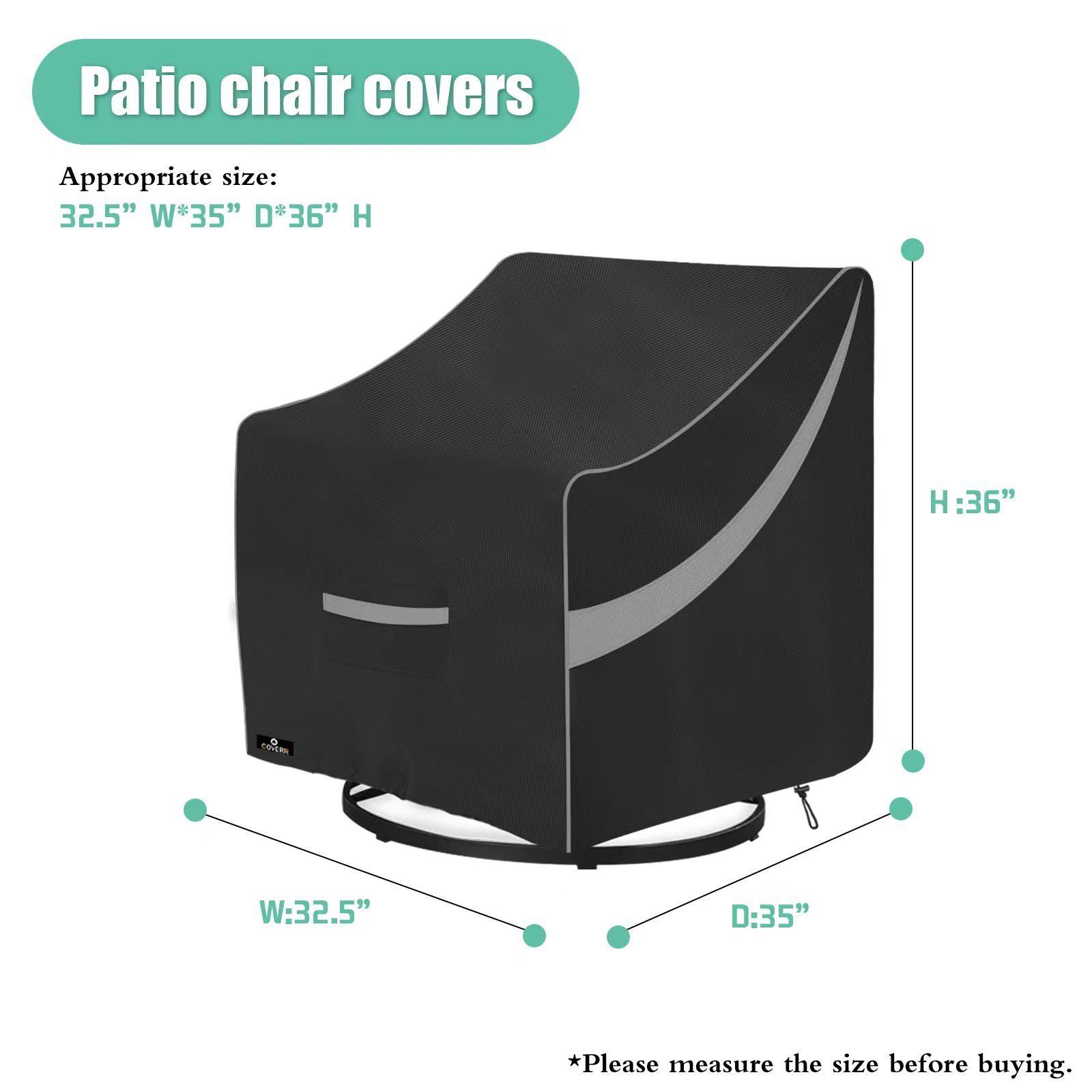 Heavy Duty Outdoor Chair Covers Patio Furniture Cover for Swivel Patio Lounge Chair