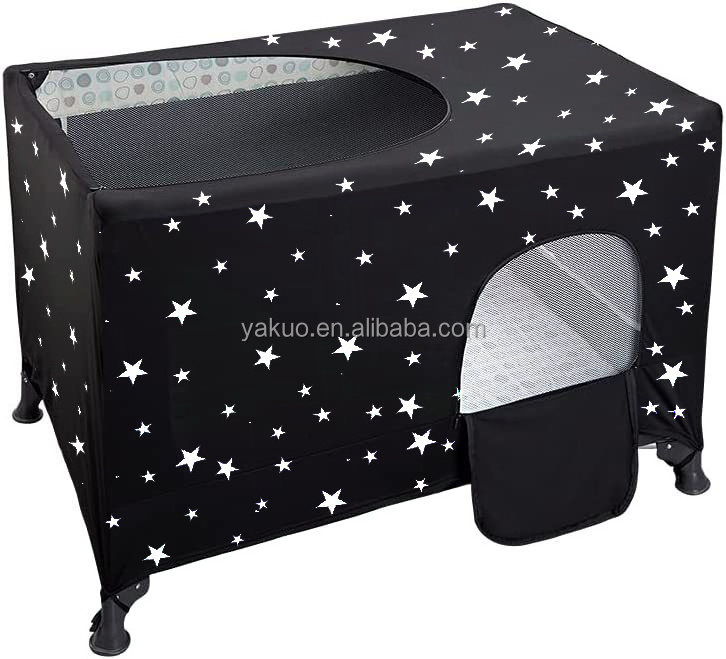 Crib Blackout Cover Tent Canopy Cover 100%Breathable and blackout light