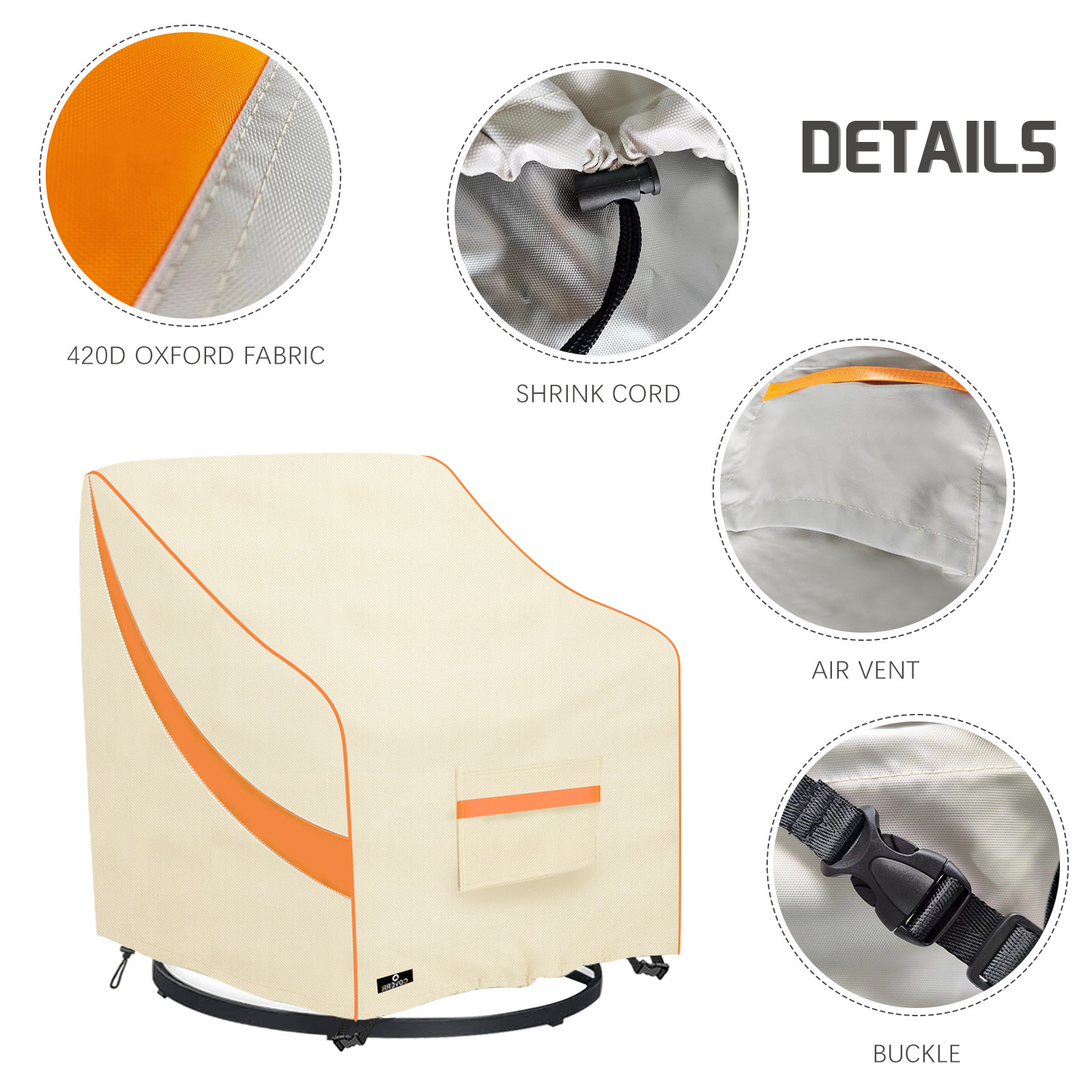 Outdoor Garden Waterproof And Uv Protection Furniture Patio Cover Chair Protection Dust Cover