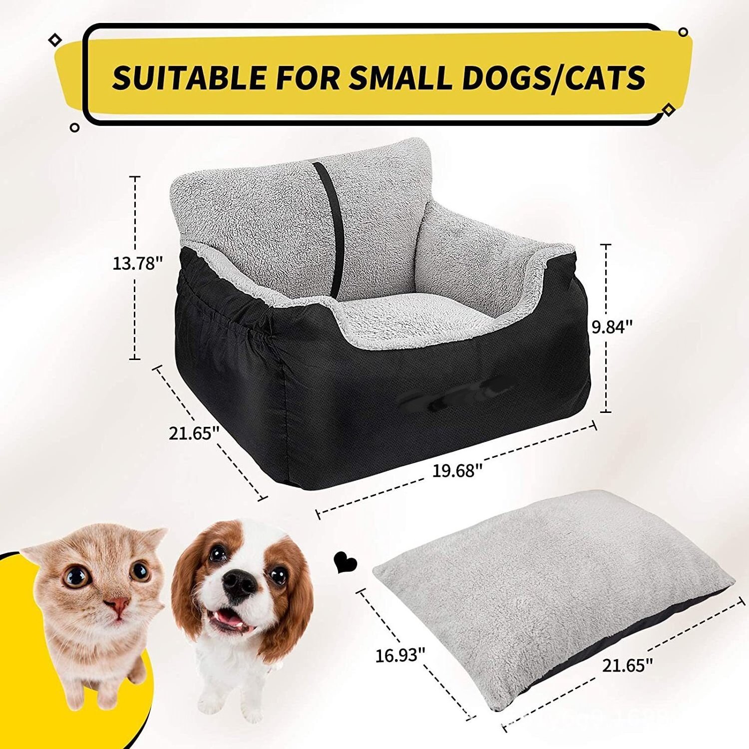 pet travel car seat colorful soft warm cushion portable car seat pet booster seat dog bed