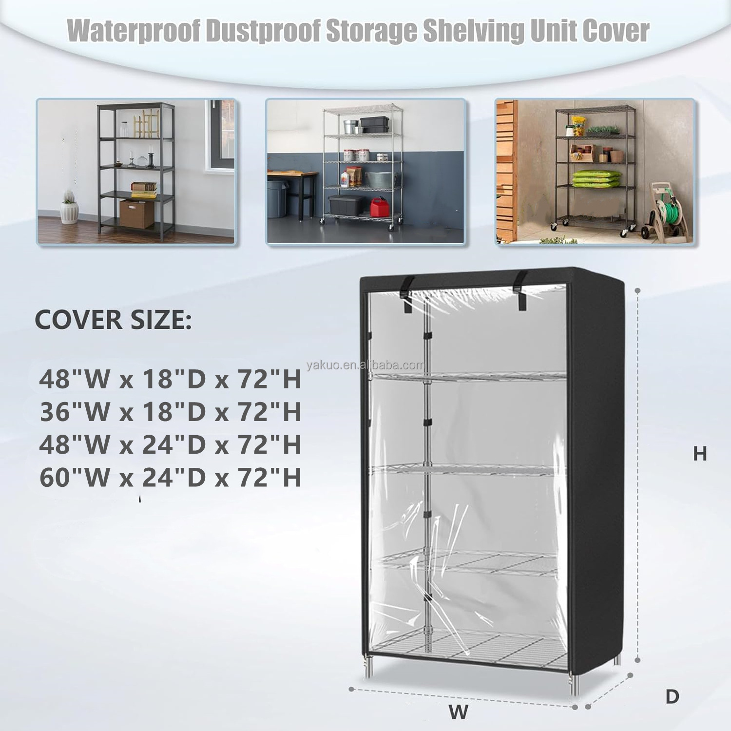 Heavy duty Oxford Durable Shelf Cover Storage Shelving Unit Cover Steel Organizer Wire Rack Covers