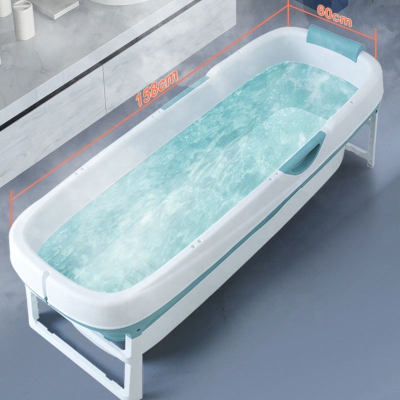 Manufacturer OEM good price super large Plastic foldable Bathtub folding with lid and stand for adult kids