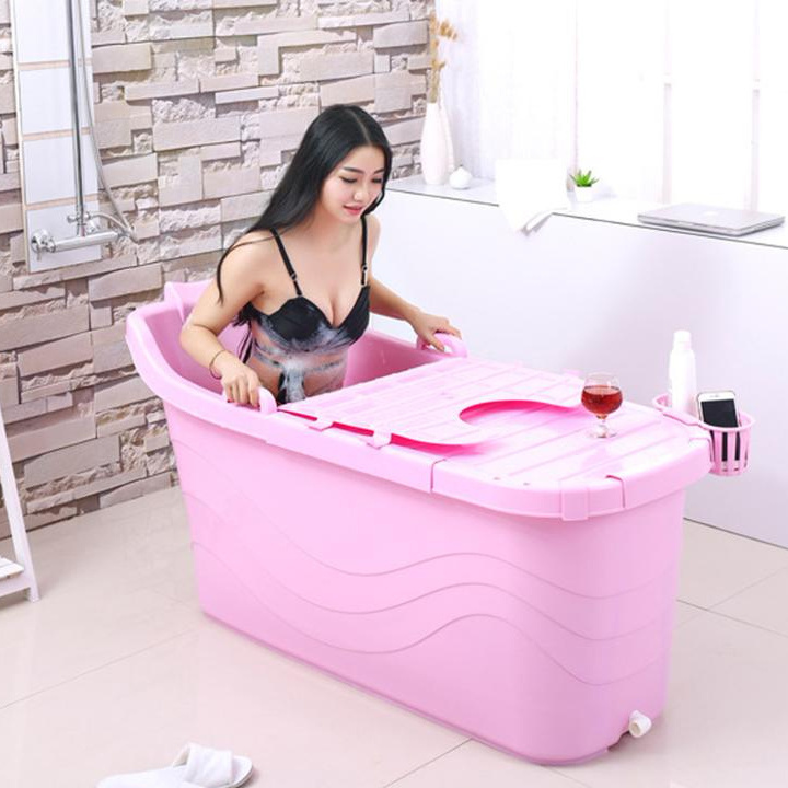 High quality Portable Foldable Plastic Baby Bathtub Thickened Adult Bathtub Home Single SPA Massage Pool Sturdy Bathing Bucket