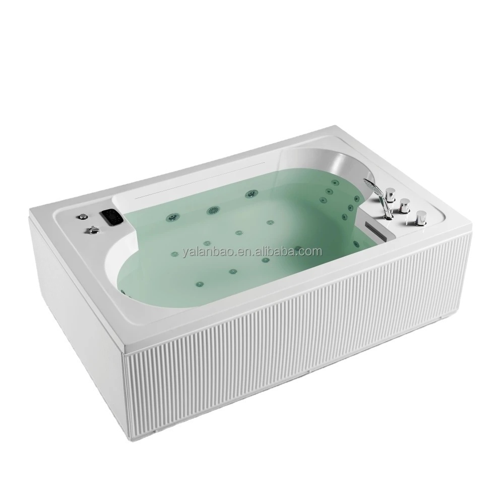 indoor spa whirlpool bathtub massage bathtub 2 person tub acrylic bath tub with faucet and two pillows