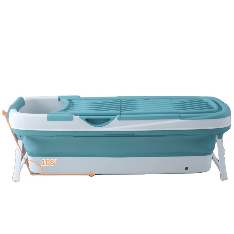 Manufacturer OEM good price super large Plastic foldable Bathtub folding with lid and stand for adult kids