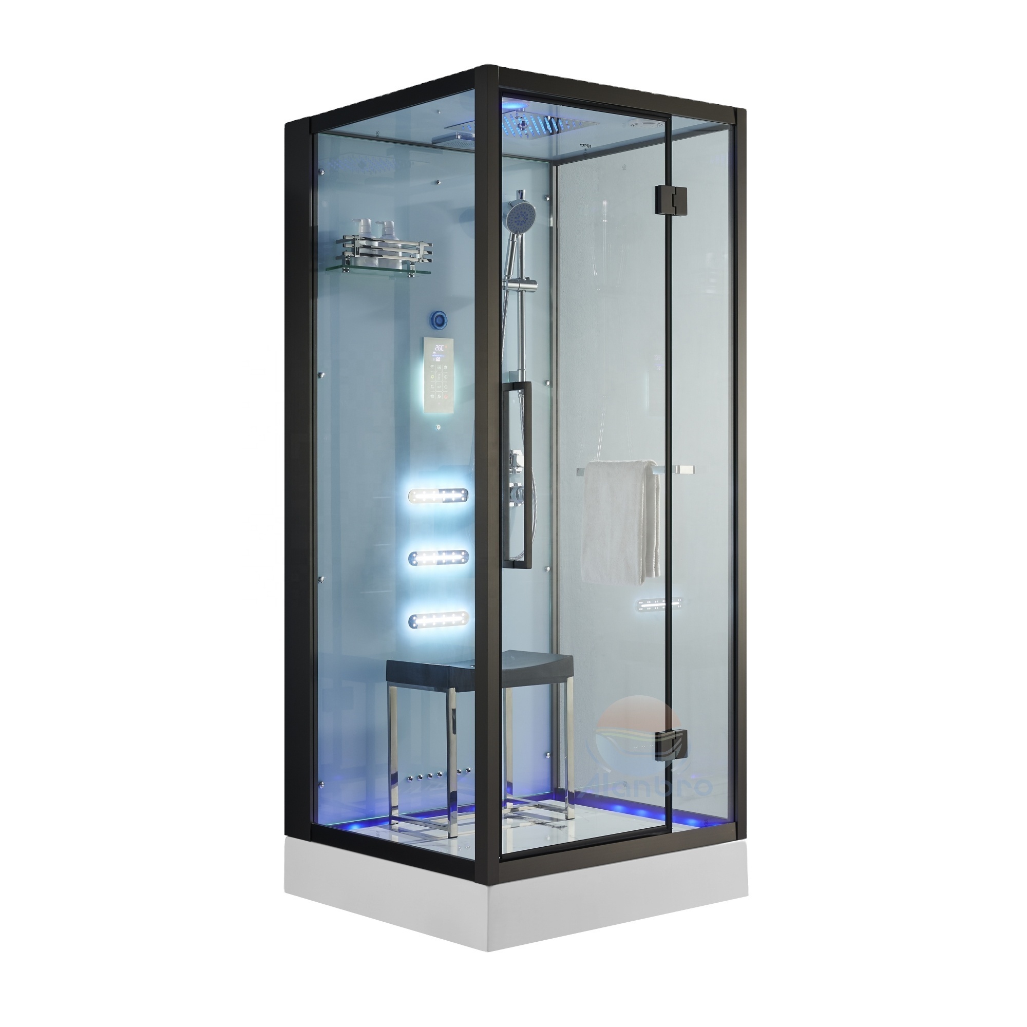 Hot Sale 5mm Safety Glass Painted Backboard Framed Portable Steam Shower Cabins