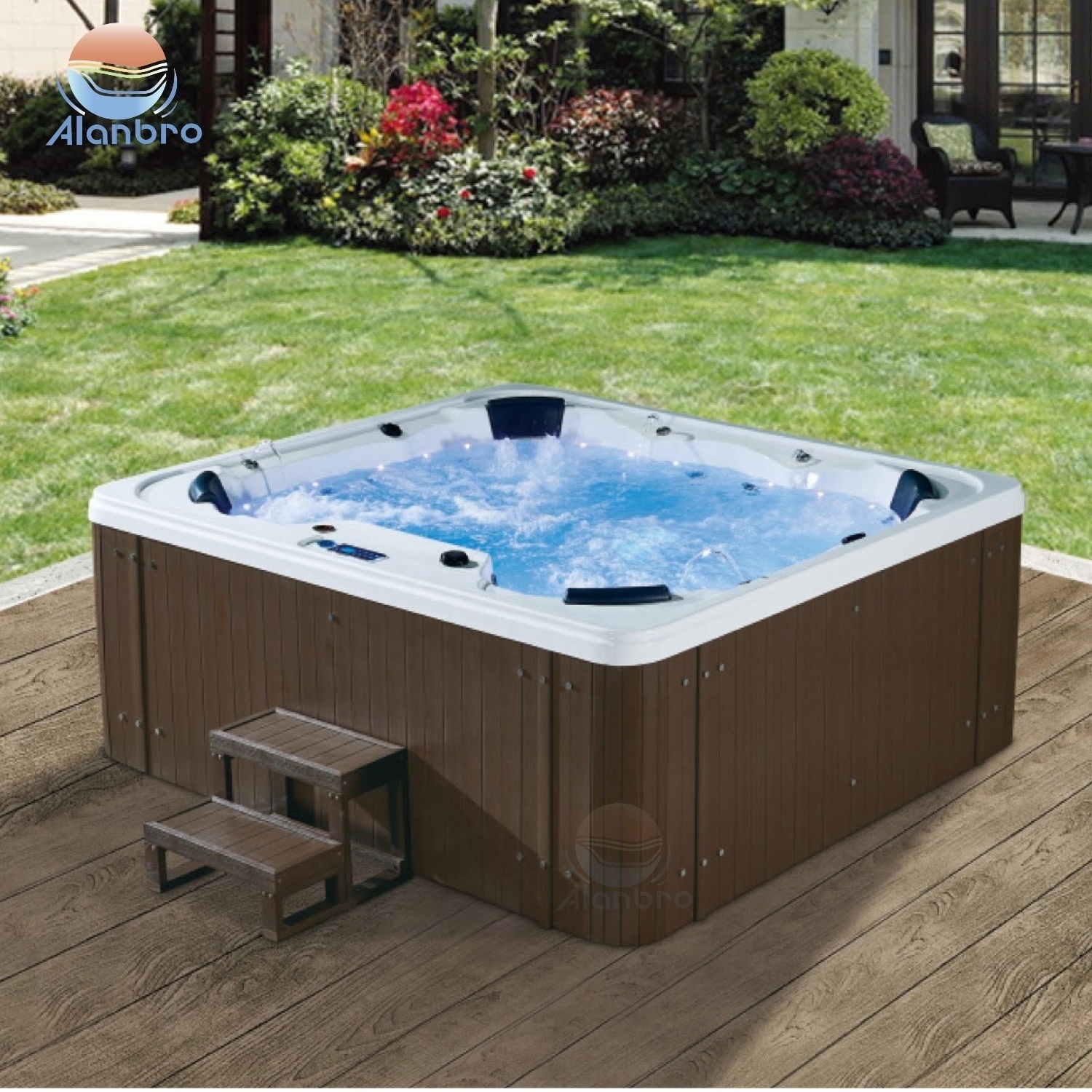 factory 5 persons outdoor whirlpool hot tub balboa control spa tub family garden jakuzi function massage spa bath tub