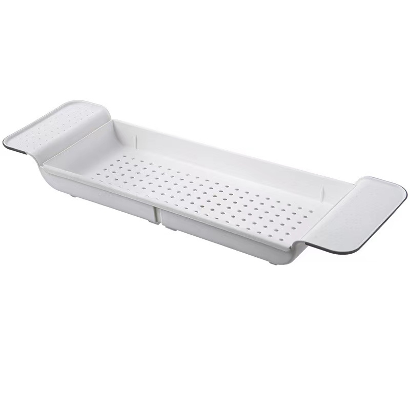 2021 Newest PP Large Plastic Bathtub Shelf Expandable Expanding Bath Tub Tray