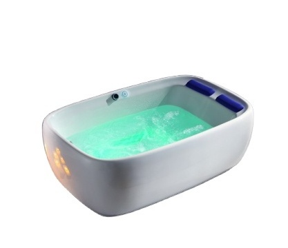 Bathroom Luxury Modern Two Person Bath Tub Bottom LED Bubble Hydro massage Acrylic Massage bathtub