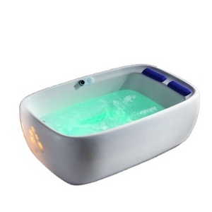 Bathroom Luxury Modern Two Person Bath Tub Bottom LED Bubble Hydro massage Acrylic Massage bathtub