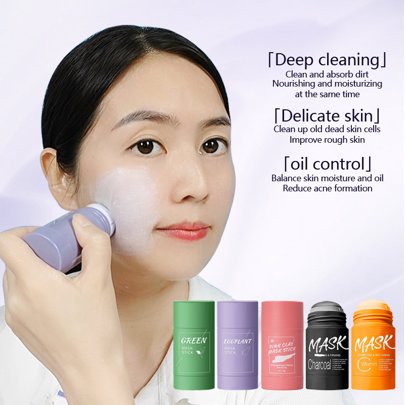 Clay Mask Stick For Black Heads Facial Stick Cream Face Cleansing Mask Blackhead Remover Pore Green Masking Stick Original