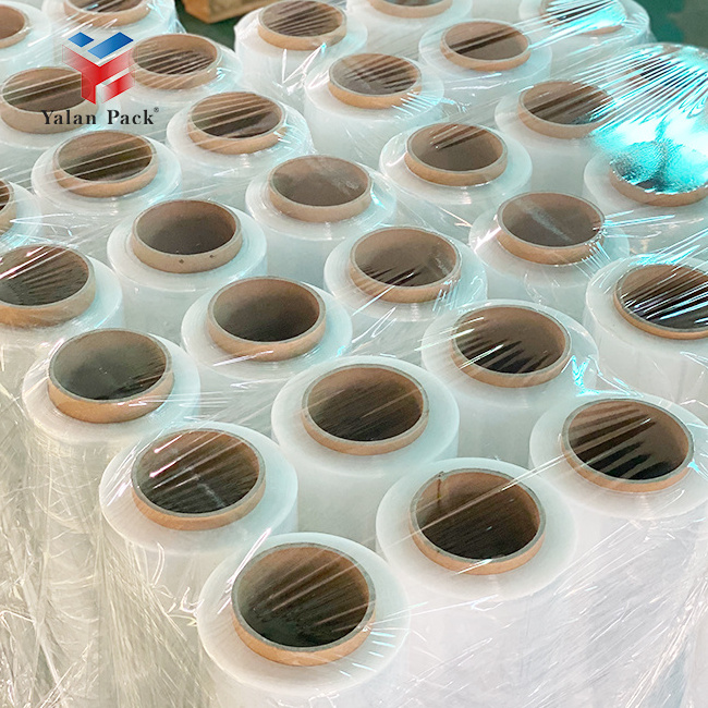 18 Mic Lldpe Wrapping Pallet Stretch Hood Film Packaging Shrink Film Wrap Roll Hand Clear Plastic Film Transparent Soft Casting