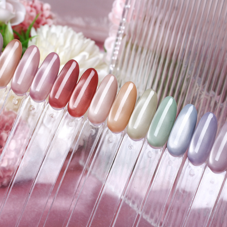 High quality Nail Cosmetic Art Personalized 16 colors Glass bead cat eye gel nail polish 2024 Cat Eye Gel Polish