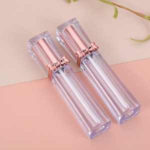 CCG-091 Custom Logo Unique Design Wholesale High Grade Fancy Pink Bow Lip Gloss Tube Empty Plastic Cosmetic Lipstick Tube