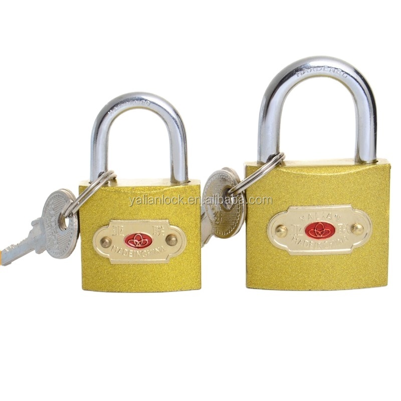 TOP SECURITY!!!!Iron Padlock Plated Golden Color With 3 normal key ultra lock craft lock