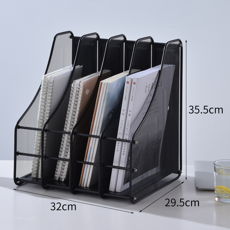 Magazine Rack File Racks/file Holder Metal Mesh Document Rack 3 Column Letter Magazine Newspaper Tray